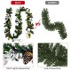 9 feet pre-lit artificial Christmas garland with 50 LED lights, featuring rich ornaments for festive indoor and outdoor.