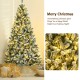 7-foot pre-lit snow flocked Christmas tree with 1116 tips and metal stand, perfect for creating a warm festive.
