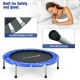 36-inch kids trampoline with blue padded cover, durable bungee cords, and anti-slip foot pads for safe indoor and.