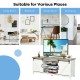TV stand media center console cabinet in white with sliding barn door, ideal for 60" TVs, perfect for living room or.