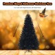 7.5 feet black hinged artificial Halloween Christmas tree with 1258 branch tips, perfect for customizable holiday decor.