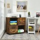 Mobile file cabinet in brown with open compartments and drawers, ideal for office storage and easy movement on wheels.