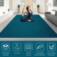 Navy workout yoga mat with double-sided anti-skid design, eco-friendly PVC, ideal for exercise and easy to clean.