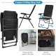 Compact folding sling chair in black with adjustable backrest, perfect for outdoor camping and relaxation.