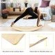 Wooden wobble balance board with felt layer, designed for kids' activities, promoting balance and posture in a safe.