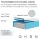 Detail of the 15 feet inflatable gymnastics tumbling mat showing double waterproof PVC layers and drop stitch fabric.