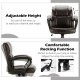 Adjustable leather executive office chair with armrests, featuring a padded cushion and ergonomic back for comfort.