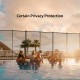 In-ground swimming pool safety fence, 4 x 12 feet, durable mesh fabric and aluminum, prevents accidental drowning.