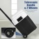 Portable 53 QT dual-zone car refrigerator with telescopic handle and wheels, ideal for camping and outdoor activities.