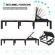 Height adjustable patio rattan lounge chair with white cushion, featuring 6 reclining positions for ultimate comfort.
