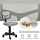 Armless gray computer chair with breathable mesh, height adjustment, and high-resilience sponge for home office comfort.