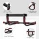 Multi-purpose pull-up bar with sturdy iron frame, foam grips, and protective pads for versatile indoor workouts.