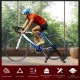 Side view of the indoor bicycle exercise stand with a pyramid structure, supporting up to 220 lbs and offering 8.