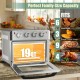 19 Qt air fryer toaster oven with transparent window, 7 cooking functions, and 4 accessories for healthy family meals.