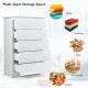 White 5-drawer dresser made of solid PB board and MDF, ideal for organizing clothing and toys in any room.