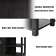 Spacious tabletop with industrial rustic finish and heavy-duty wood structure for versatile TV storage and decor.