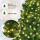 Close-up of the 7-foot PVC artificial Christmas tree with 300 pre-lit LED lights, featuring thick branches for a.