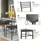 5-piece dining set featuring a tempered glass top table and 4 upholstered chairs, perfect for kitchens and dining rooms.
