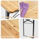 Close-up of the round edge design and delicate wood grain of the 3 Pieces Folding Wooden Picnic Table Bench Set.
