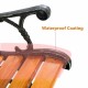Close-up of the waterproof coating on the iron-cast and solid wood structure of the 49.5" patio garden bench.