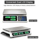 Electronic price computing scale with dual LCD display, ABS material, and waterproof steel top for markets and.