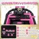 Control panel features of the 12V kids ride-on electric Formula racing car, including music, power switch, and speed.