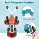 Baby balance bike in blue with a safe triangular structure, 10-inch seat height, and smooth edges for kids 10-24 months.