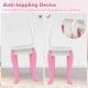 Anti-toppling device for toddler vanity set, ensuring stability and safety for children’s use with cute flower patterns.