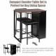 Compact 3 piece counter height pub dining set with brown triangular table and two ergonomic chairs, perfect for small.