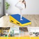 Incline wedge ramp gymnastics mat in blue and yellow, ideal for safe training at home, gym, or preschool.