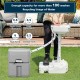 Camping hand wash station with 4.5-gallon tank, soap dispenser, and foot pump for hygienic outdoor use.