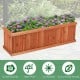 Wooden decorative planter box made of natural fir, featuring vibrant flowers, ideal for garden or window display.