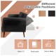 Adjustable backrest of the black 3-seat convertible sofa bed in 105-degree position, perfect for small apartments.