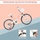 Adjustable 18-inch pink kids bike with training wheels, front caliper brake, and removable basket for safety and.