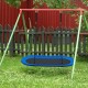 Oval 60-inch saucer swing in blue and black, adjustable height, suitable for multiple children, perfect for outdoor.