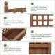 Solid wood planter box with trellis, featuring drainage holes, ideal for outdoor gardens and supporting climbing plants.
