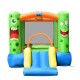 Bright inflatable castle bounce house with slide, made of durable oxford material, perfect for kids' outdoor play.