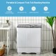 Compact 26-pound portable washing machine in gray with built-in drain pump, ideal for apartments and dormitories.