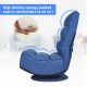 Navy 5-position folding floor gaming chair with high-density sponge padding for comfort and 360-degree swivel base.