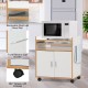 Rolling kitchen island cart with removable shelf, towel rack, and 360° wheels for easy mobility and added storage.