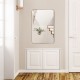 Wall-mounted 32x20 inch rectangular mirror with a golden metal frame, perfect for bathrooms or hallways.