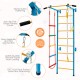 Close-up of the sturdy screw fastening and non-slip EVA foam handle of the 7-in-1 kids indoor gym for safety and fun.