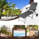 Adjustable patio folding chaise lounge chair with wheels, showcasing a sleek design and portable features for ultimate.