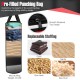 Kids hanging punching bag set with replaceable stuffing, durable materials, and included gloves for safe training.