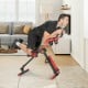 4-in-1 folding rowing machine with adjustable seat and control panel for full-body workouts at home.