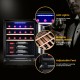 21-bottle wine cooler with digital control, movable beech shelves, LED lights, and anti-UV glass door for optimal.