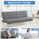 3-seat convertible sofa bed in gray linen fabric with adjustable angles for comfort, perfect for small apartments.