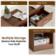 Modern brown nightstand featuring a large drawer and spacious open cabinet for versatile storage and organization.