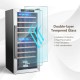 43-bottle wine cooler with dual temperature control, stainless steel door, and double-layer tempered glass for.