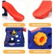 Curved red slide from the 6-in-1 freestanding kids slide, featuring thickened design for safety and fun indoor or.